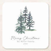 Eenvoudige Elegante Kerstboom | dennenboom Kartonnen Onderzetters (Voorkant)