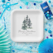 Eenvoudige Elegante Kerstboom | dennenboom Papieren Bordje (Feest)