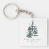 Eenvoudige Elegante Kerstboom | dennenboom Sleutelhanger (voorkant)