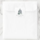 Eenvoudige Elegante Kerstboom | dennenboom Vierkante Sticker (Tas)