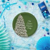 Eenvoudige elegante kerstboom donkergroene partij papieren bordje (Feest)