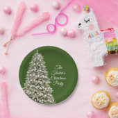 Eenvoudige elegante kerstboom donkergroene partij papieren bordje (Feest)