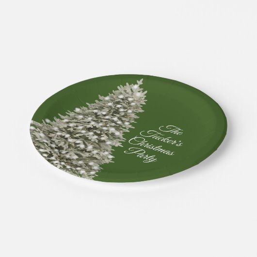 Eenvoudige elegante kerstboom donkergroene partij papieren bordje (Gekanteld)