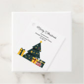 Eenvoudige elegante kerstboom geschenkdoos bedankjes labels (In situ)