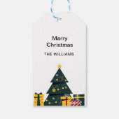 Eenvoudige Elegante Kerstboom Geschenkdoos Cadeaulabel (Achterkant)