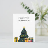 Eenvoudige elegante kerstboom geschenkdoos feestdagenkaart (Staand voorkant)