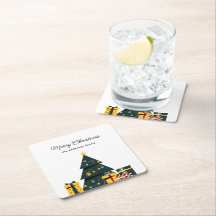 Eenvoudige elegante kerstboom geschenkdoos