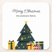 Eenvoudige elegante kerstboom geschenkdoos kartonnen onderzetters (Voorkant)