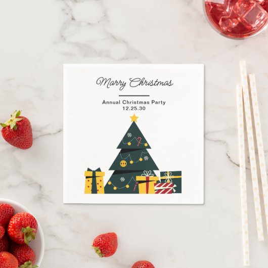 Eenvoudige elegante kerstboom geschenkdoos servet (Insitu)