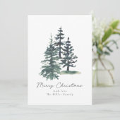 Eenvoudige Elegante Kerstboom Vakantie Kaart (Staand voorkant)