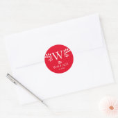 Eenvoudige elegante kerstfamilie monogram ronde sticker (Envelop)