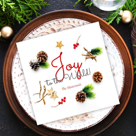 Eenvoudige elegante kerstfeestvreugde voor de were servet