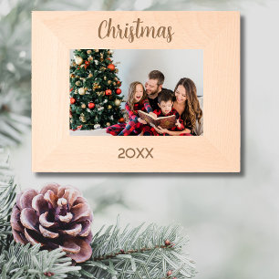 Eenvoudige elegante kerstfoto gegraveerde lijstjes