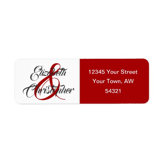 Eenvoudige Elegante Kerstmis Rode Amplitude en Amp Etiket (Voorkant)