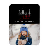 Eenvoudige Elegante Kerstpijnboom Foto Magneet (Verticaal)