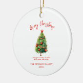 Eenvoudige elegante kerstpijnboom keramisch ornament (Links)