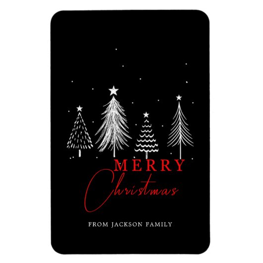 Eenvoudige elegante kerstpijnboom magneet (Verticaal)