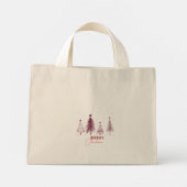 Eenvoudige elegante kerstpijnboom | Zwart Mini Tote Bag (Achterkant)