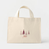 Eenvoudige elegante kerstpijnboom | Zwart Mini Tote Bag (Voorkant)