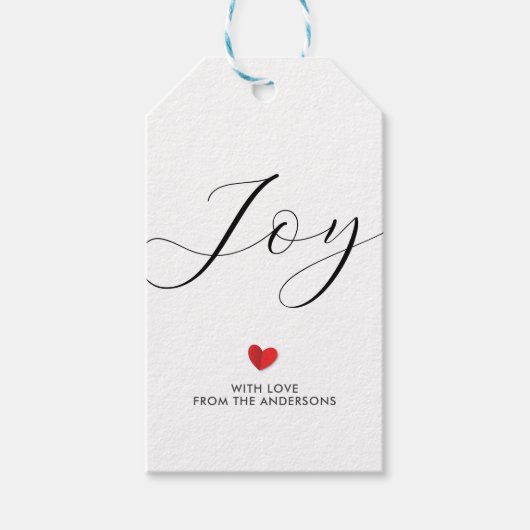 Eenvoudige elegante kerstvreugde en liefdesvakanti cadeaulabel (Voorkant)