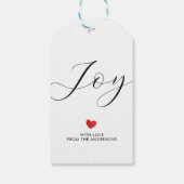 Eenvoudige elegante kerstvreugde en liefdesvakanti cadeaulabel (Achterkant)