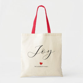 Eenvoudige elegante kerstvreugde en liefdesvakanti tote bag
