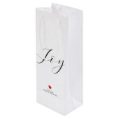 Eenvoudige elegante kerstvreugde en liefdesvakanti wijn cadeautas (Achterkant Gekanteld)