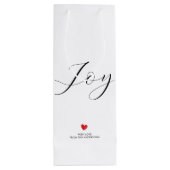 Eenvoudige elegante kerstvreugde en liefdesvakanti wijn cadeautas (Achterkant)