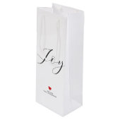 Eenvoudige elegante kerstvreugde en liefdesvakanti wijn cadeautas (Voorkant Gekanteld)