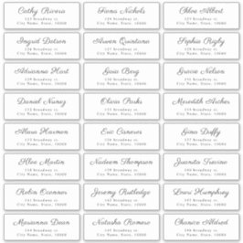 Eenvoudige Elegante Klasse Script Gastadreslabels Sticker