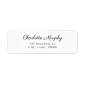 Eenvoudige Elegante Klasse Script Retouradreslabel Etiket (Voorkant)