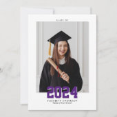 Eenvoudige Elegante Klasse van 2024 Afstuderen Fot Aankondiging (Voorkant)