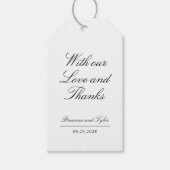 Eenvoudige elegante klassieke bruiloft dank u cadeaulabel (Voorkant)