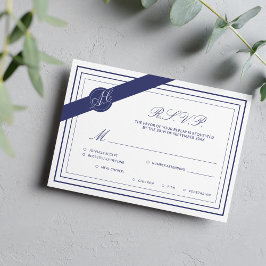 Eenvoudige elegante klassieke formele bruiloft maa RSVP kaartje
