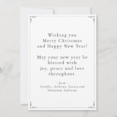 Eenvoudige elegante klassieke foto Vrolijk Kerstfe Feestdagenkaart (Achterkant)