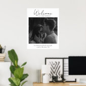 Eenvoudige Elegante Klassieke Foto Welkom Trouwen Poster (Thuiskantoor)