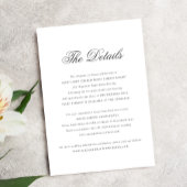 Eenvoudige elegante klassieke kalligrafie bruiloft informatiekaartje