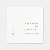 Eenvoudige Elegante Klassieke Monogram Huwelijk Servet (Voorkant)