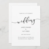 Eenvoudige elegante klassieke scriptkalligrafie no kaart (Voorkant / Achterkant)