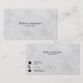 Eenvoudige elegante klassieke textuur consultant visitekaartje (Voorkant / Achterkant)