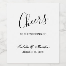 Eenvoudige elegante klassieke witte en zwarte brui wijn etiket