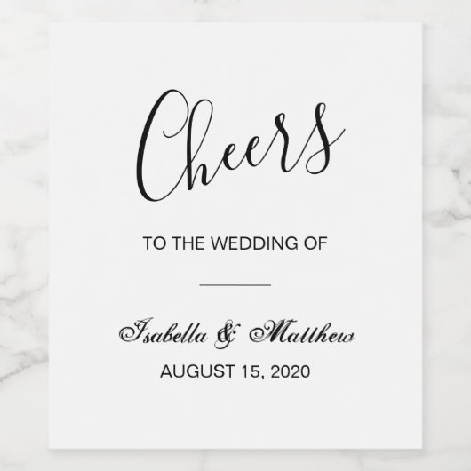 Eenvoudige elegante klassieke witte en zwarte brui wijn etiket (Enkel label)