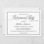 Eenvoudige elegante klassieke witte pensioenpartij kaart (Voorkant)