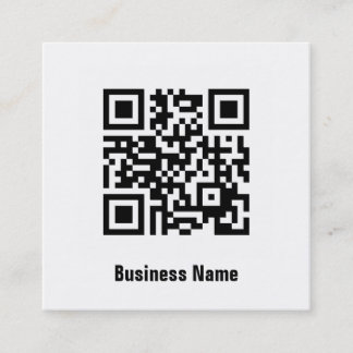 Eenvoudige elegante klassieke zwarte en witte QR-c Vierkante Visitekaartje