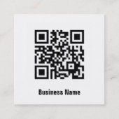Eenvoudige elegante klassieke zwarte en witte QR-c Vierkante Visitekaartje (Voorkant)