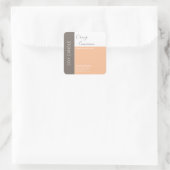 Eenvoudige elegante kleurblok-typografie sojakaars vierkante sticker (Tas)