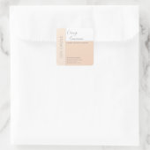 Eenvoudige elegante kleurblok typografie sojakaars vierkante sticker (Tas)