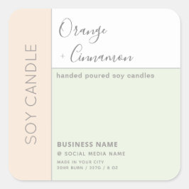 Eenvoudige elegante kleurbloktypografie-zeemijl vierkante sticker