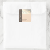 Eenvoudige elegante kleurbloktypografie-zeemijl vierkante sticker (Tas)