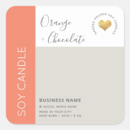 Eenvoudige elegante kleurbloktypografie-zeemijl vierkante sticker